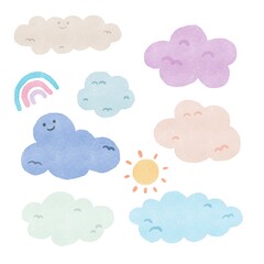 watercolor painting clouds sky lovely minimalist style