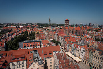 Naklejka na ściany i meble The Old Town of Gdansk from a height