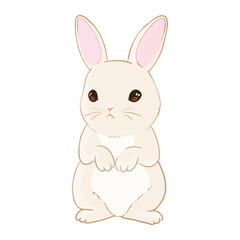 Hand Drawn Bunny. Cute Rabbit Vector.