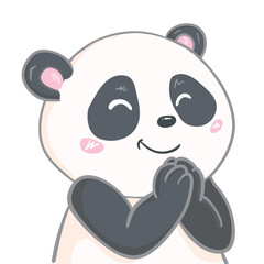 Obraz premium Hand drawn Cute panda. Handwritten Sweet Cute.