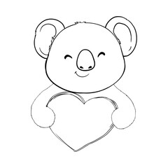 Koala. Sketch. Vector illustration. Teddy bear from Australia.