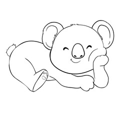 Koala. Sketch. Vector illustration. Teddy bear from Australia.