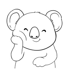 Koala. Sketch. Vector illustration. Teddy bear from Australia.