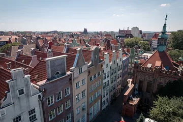 Deurstickers The Old Town of Gdansk from a height © Pavel