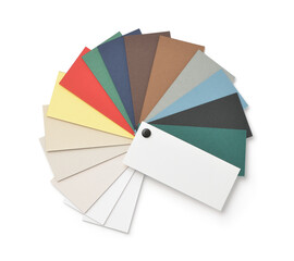 Top view of color cardstock paper samples