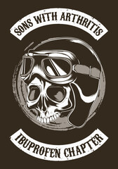 Sons of arthritis ibuprofen chapter. Funny biker t-shirt design.