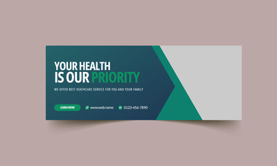 Medical and Healthcare social media and Digital marketing cover vector template, advertising design, social media timeline banner post