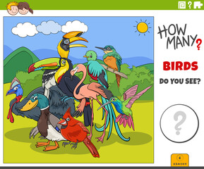 how many cartoon birds educational game for children © Igor Zakowski