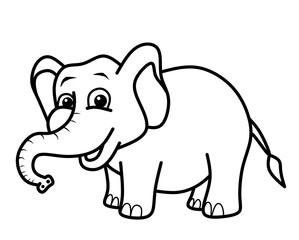 Coloring pages. Animals. Cute elephant
