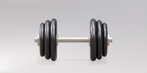 3d realistic dumbbell isolated on gray background. Vector illustration.
