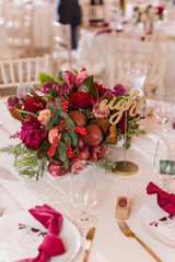 Tablescape with bouquet 