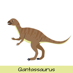 Qantassaurus dinosaur vector illustration isolated on white background.