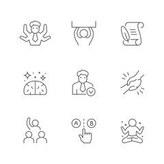 Set line icons of soft skills