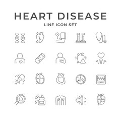 Heart disease line outline icon