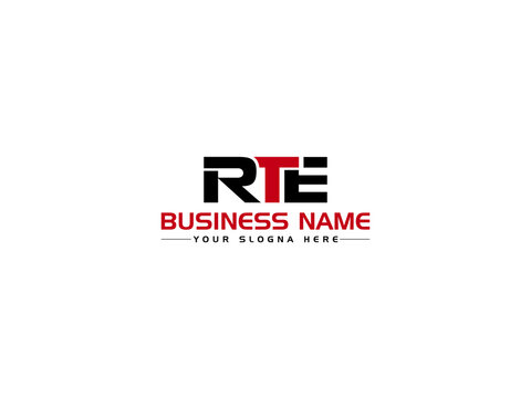 Typography RTE Logo Icon, Creative RT r t e Logo Letter Vector Art With Colorful Three Letter Unique Design For Business