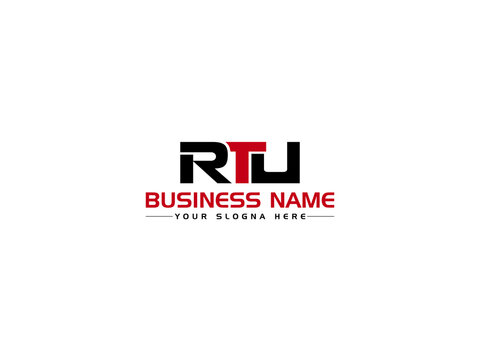 Typography RTU Logo Icon, Creative RT r t u Logo Letter Vector Art With Colorful Three Letter Unique Design For Business