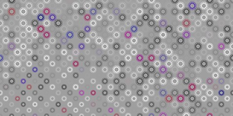 Dark gray vector pattern with coronavirus elements.