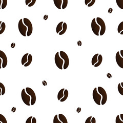 Seamless Coffee Bean Pattern in White Background
