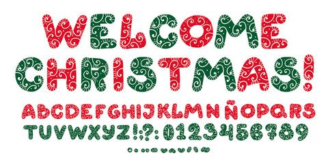Christmas fairy tale alphabet for Xmas lettering