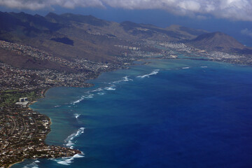 Fototapeta na wymiar Aerial of East Coast of Oahu