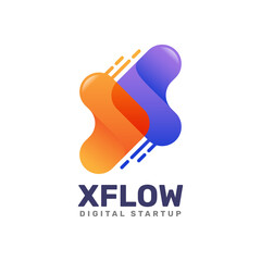 Letter X Monogram Logo Design with Colorful Modern Logotype Concept.