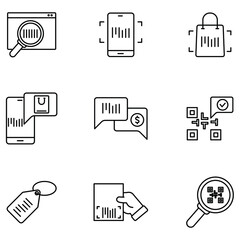barcode icons set . barcode pack symbol vector elements for infographic web