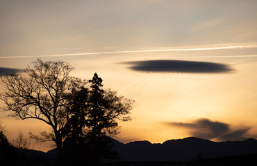 sunset over the lake