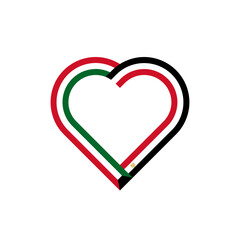 peace concept. heart ribbon icon of kuwait and egypt flags. vector illustration isolated on white background