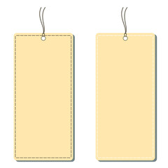 tag vector Horizontal set Angled Hangtag Seam Beige With String And Shadowimage vector price tag  Paper Label Isolated On White Background. Ready for your message.
 