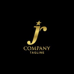 luxury letter JR logo design