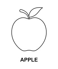 Coloring page with Apple for kids