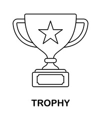 Coloring page with Trophy for kids