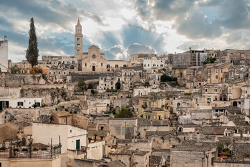 Fototapeta na wymiar View on the cathedral of Matera in Italy