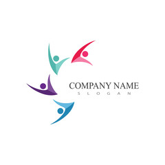 Fototapeta premium Adoption and community care Logo template vector icon