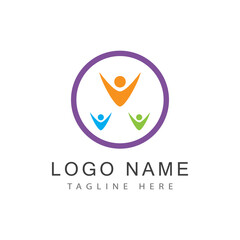 Adoption and community care Logo template vector icon