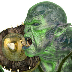 orc warrior id photo pofile side view