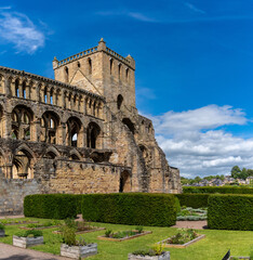 Fototapeta na wymiar view of the Augustinian Jedburgh Abbey ruins