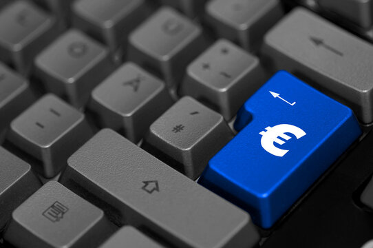 € Symbol auf  Enter Taste key blau Tastatur