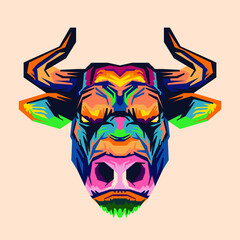 Bull Head wpap Style vector pop art design