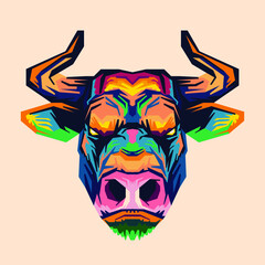Bull Head wpap Style vector pop art design
