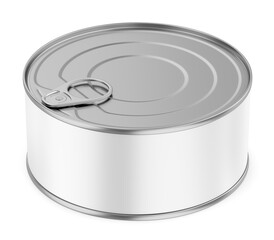 Tin can, fish or pet food mockup with pull ring