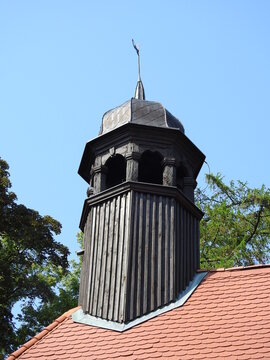 Wooden pinacle on the church in Poland