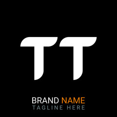 Tt Letter Logo design. black background.