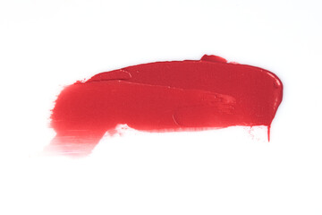 Lipstick smear smudge swatch isolated on white background.