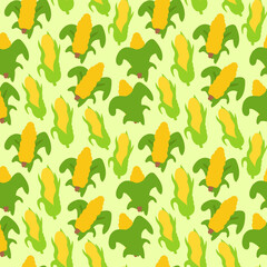 Fototapeta premium Seamless background image colorful vegetable food corn. Seamless pattern texture design.