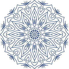 Mandala ornament outline doodle hand-drawn illustration. Vector henna tattoo style, can be used for textile, coloring books,
phone case print, greeting cards
