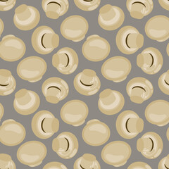 Vector seamless pattern with autumn cartoon mushroom. Seamless pattern texture design.
