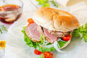 手作りベーグルサンド