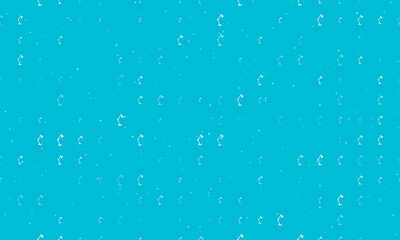Seamless background pattern of evenly spaced white table lamp symbols of different sizes and opacity. Vector illustration on cyan background with stars