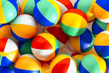 Multi colored beach balls